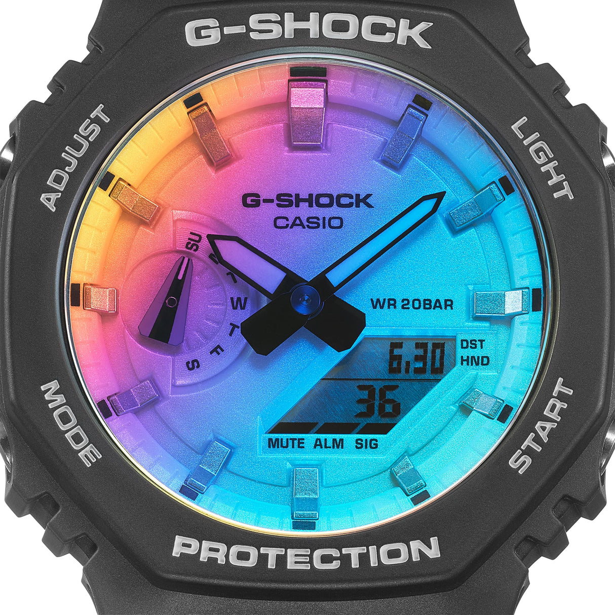 GA-2100 Reloj G-Shock Pulsera de Caucho para Hombre Doble hora