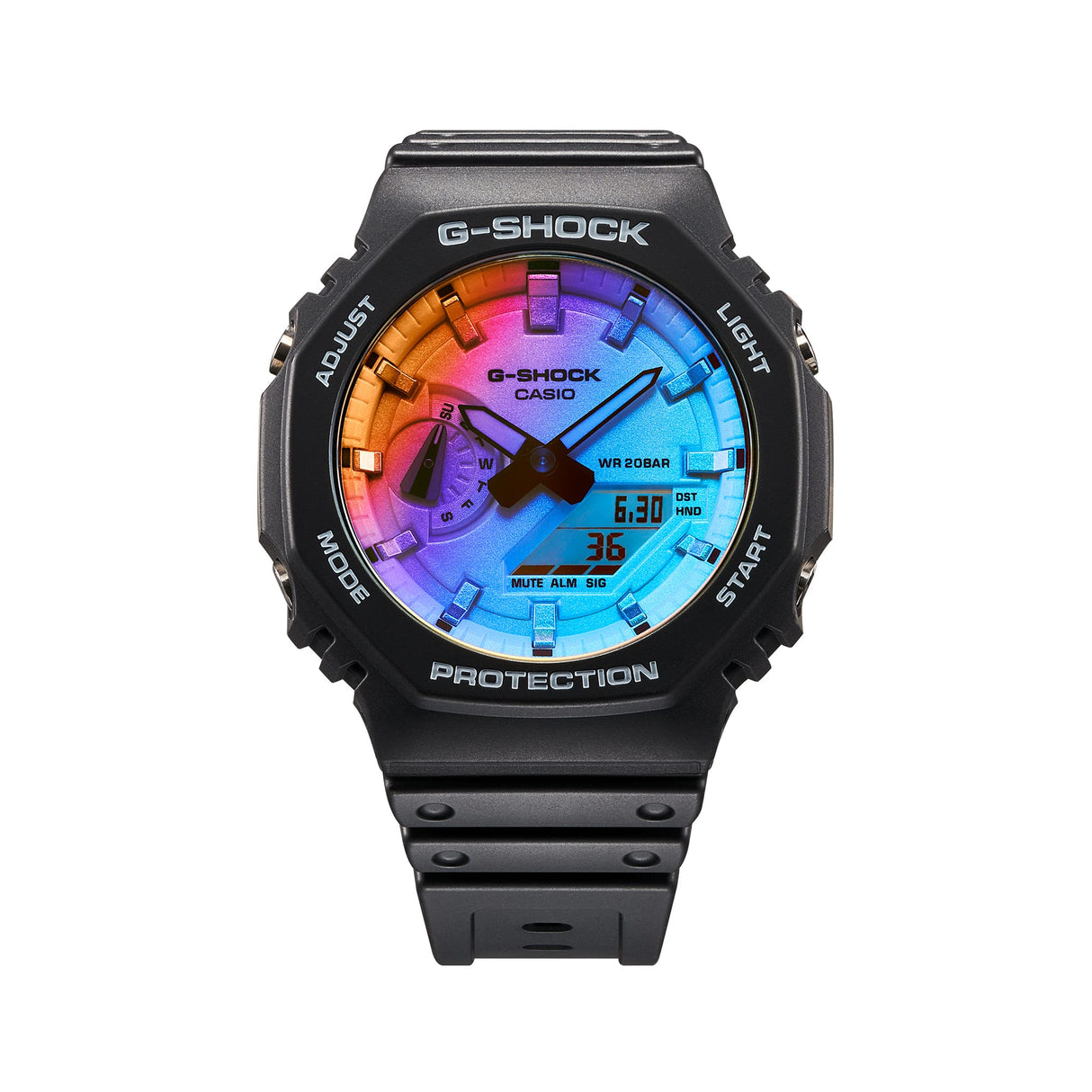 GA-2100 Reloj G-Shock Pulsera de Caucho para Hombre Doble hora