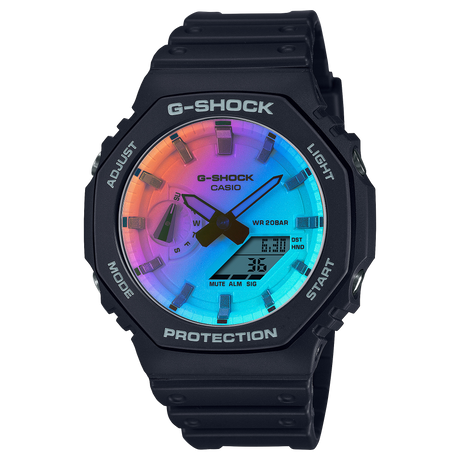 GA-2100 Reloj G-Shock Pulsera de Caucho para Hombre Doble hora