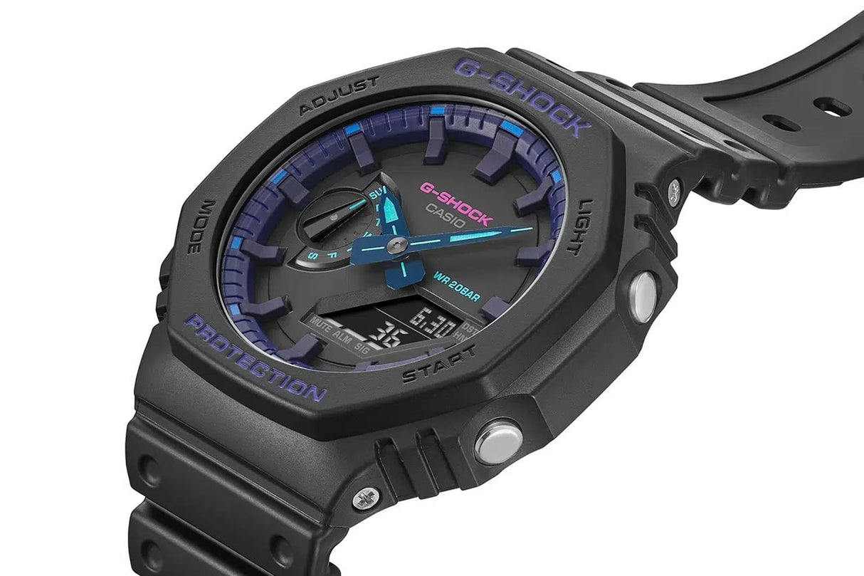 GA-2100 Reloj G-Shock Pulsera de Caucho para Hombre Doble hora