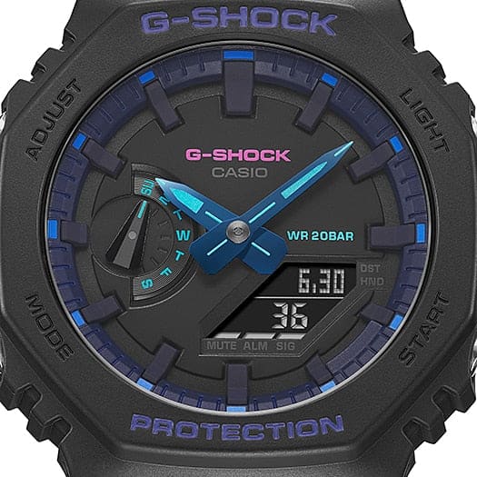 GA-2100 Reloj G-Shock Pulsera de Caucho para Hombre Doble hora