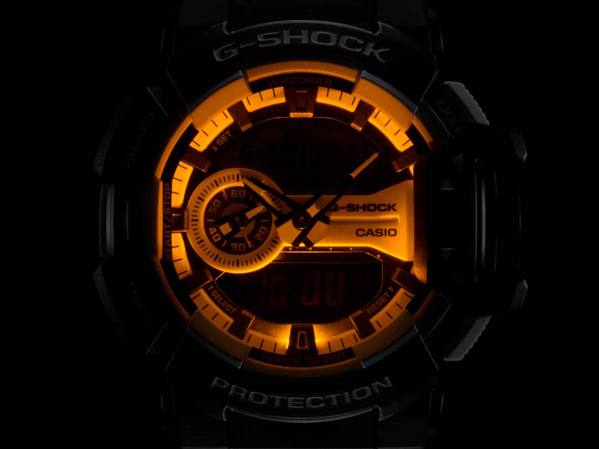 GA-400 Reloj G-Shock Pulsera de Caucho para Hombre Doble hora