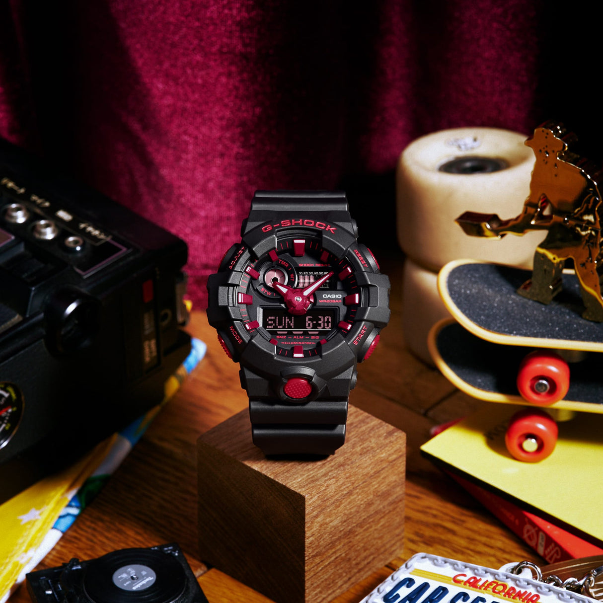 GA-700 Reloj G-Shock Pulsera de Caucho para Hombre Doble hora