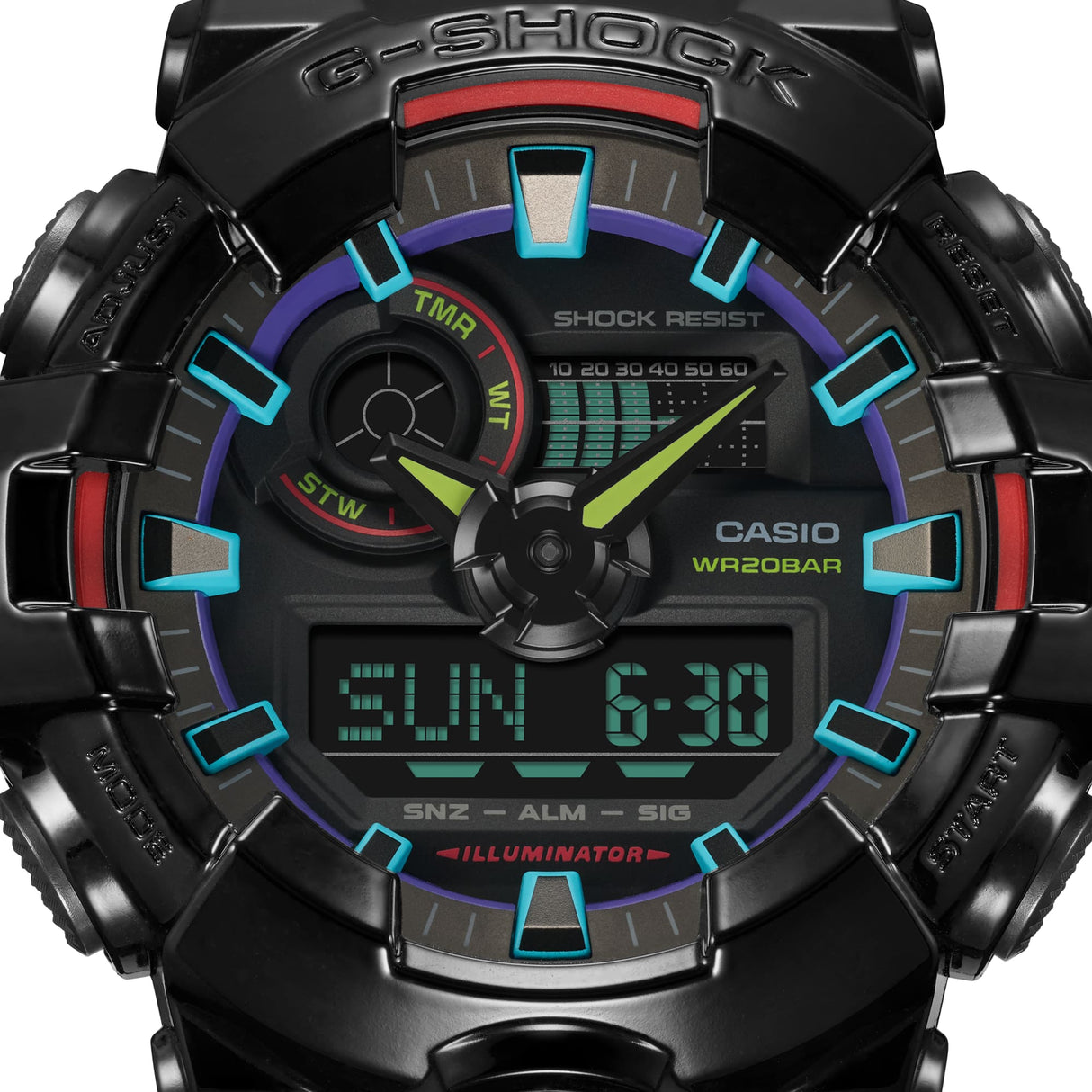 GA-700 Reloj G-Shock Pulsera de Caucho para Hombre Doble hora