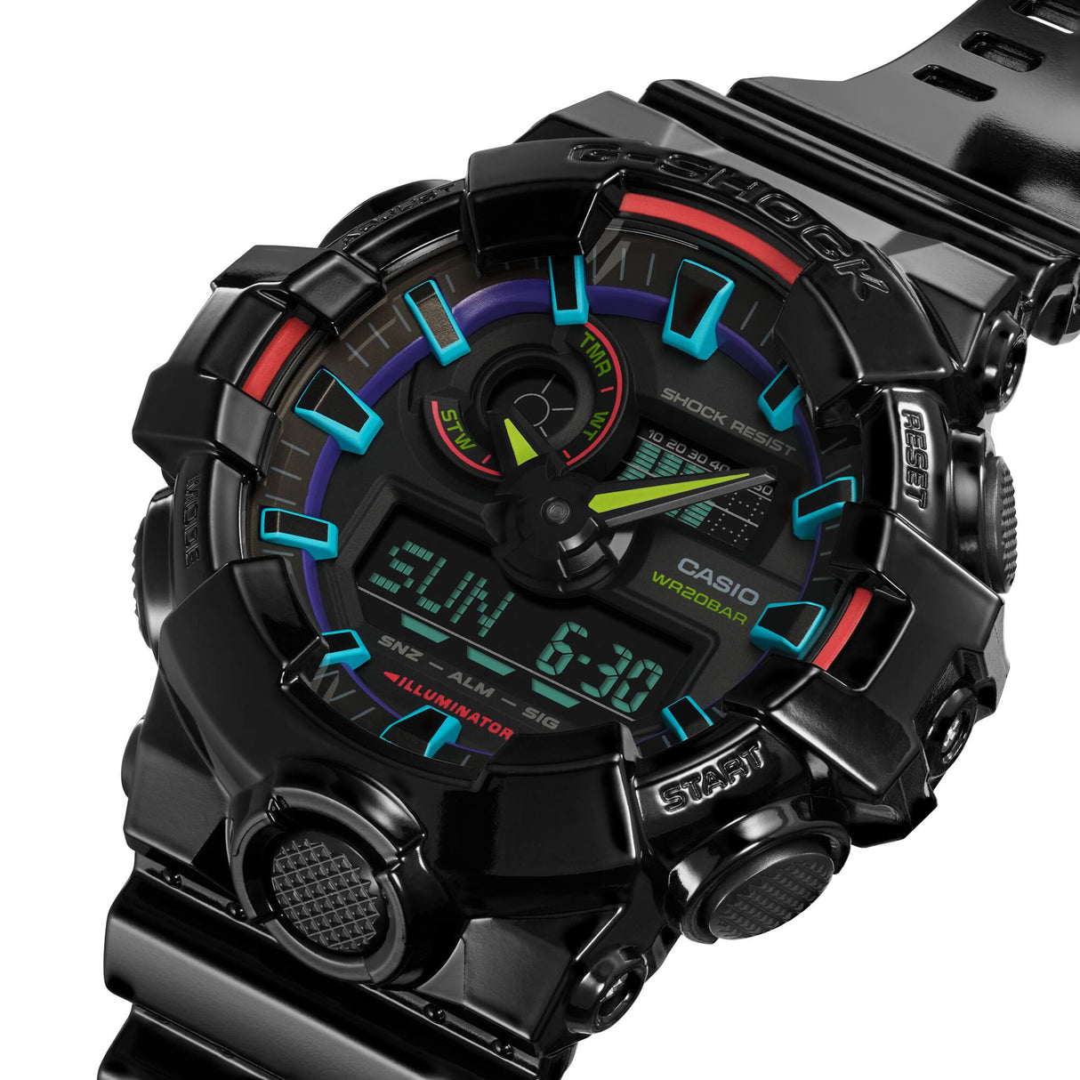 GA-700 Reloj G-Shock Pulsera de Caucho para Hombre Doble hora