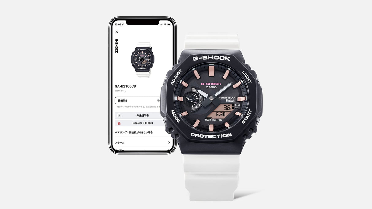 GA-B2100 Reloj G-Shock Pulsera de Goma para Hombre Doble hora Bluetooth