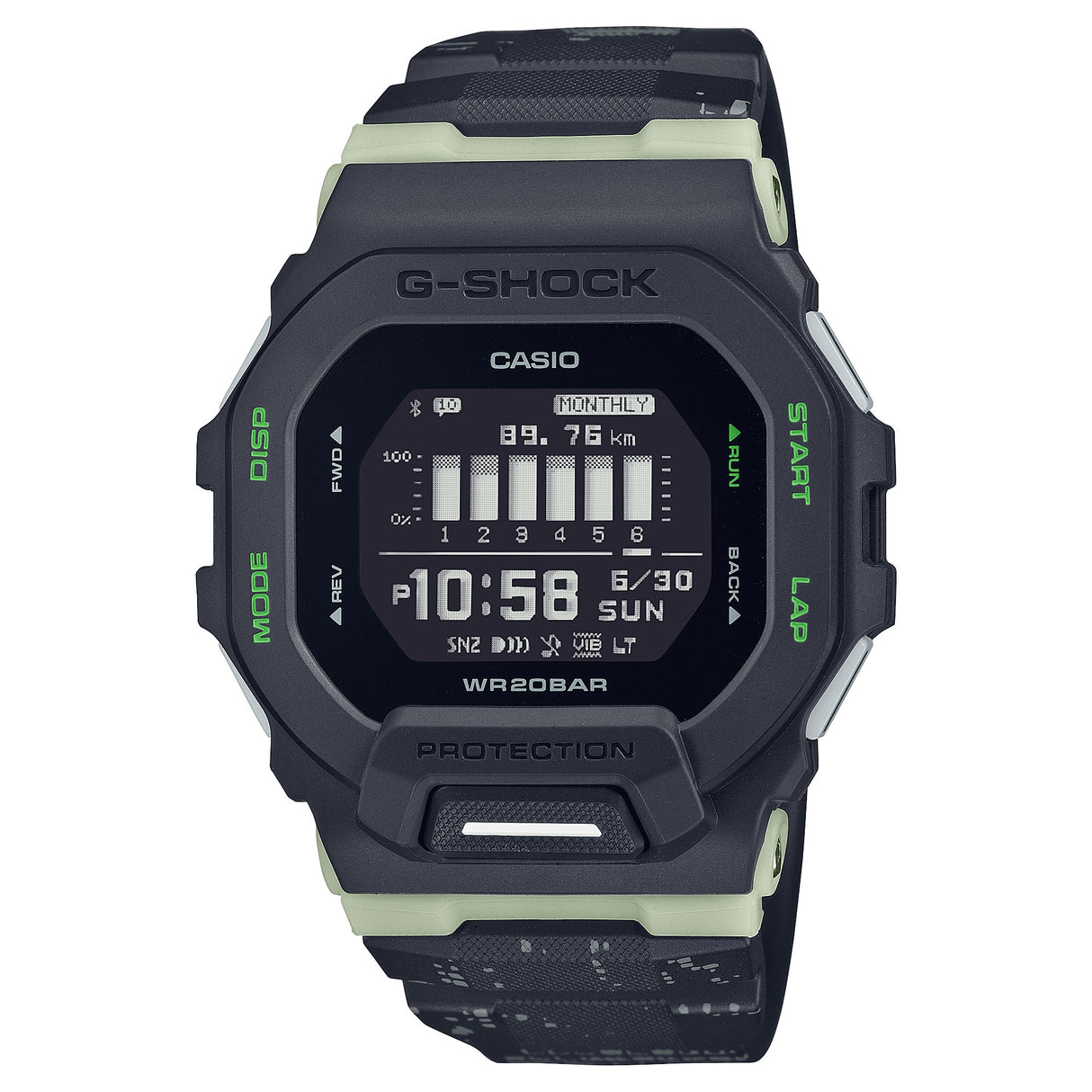 GBD-200LM-1 Reloj G-Shock Digital para Hombre pulsera de Caucho