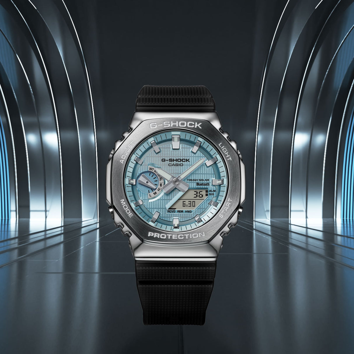 GBM-2100 Reloj G-Shock de caballero pulsera de resina doble hora