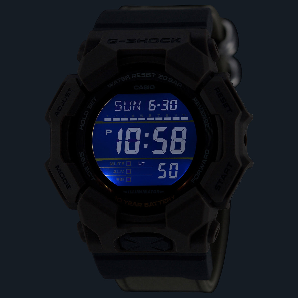 GD-010 Reloj G-Shock de caballero pulsera de tela 10 años de batería