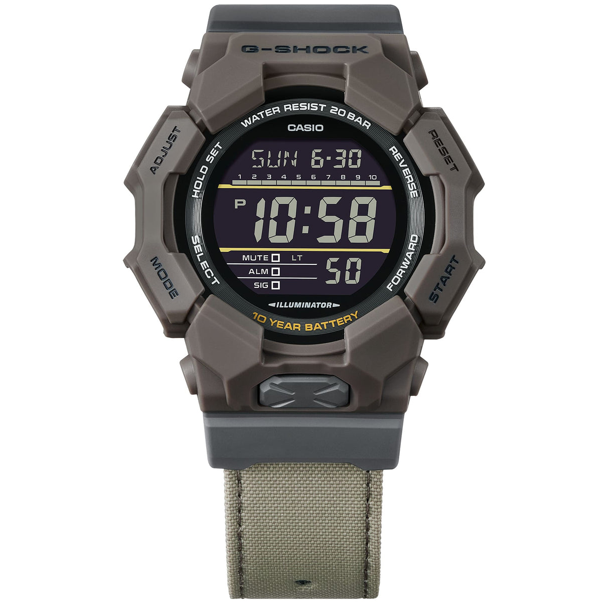 GD-010 Reloj G-Shock de caballero pulsera de tela 10 años de batería