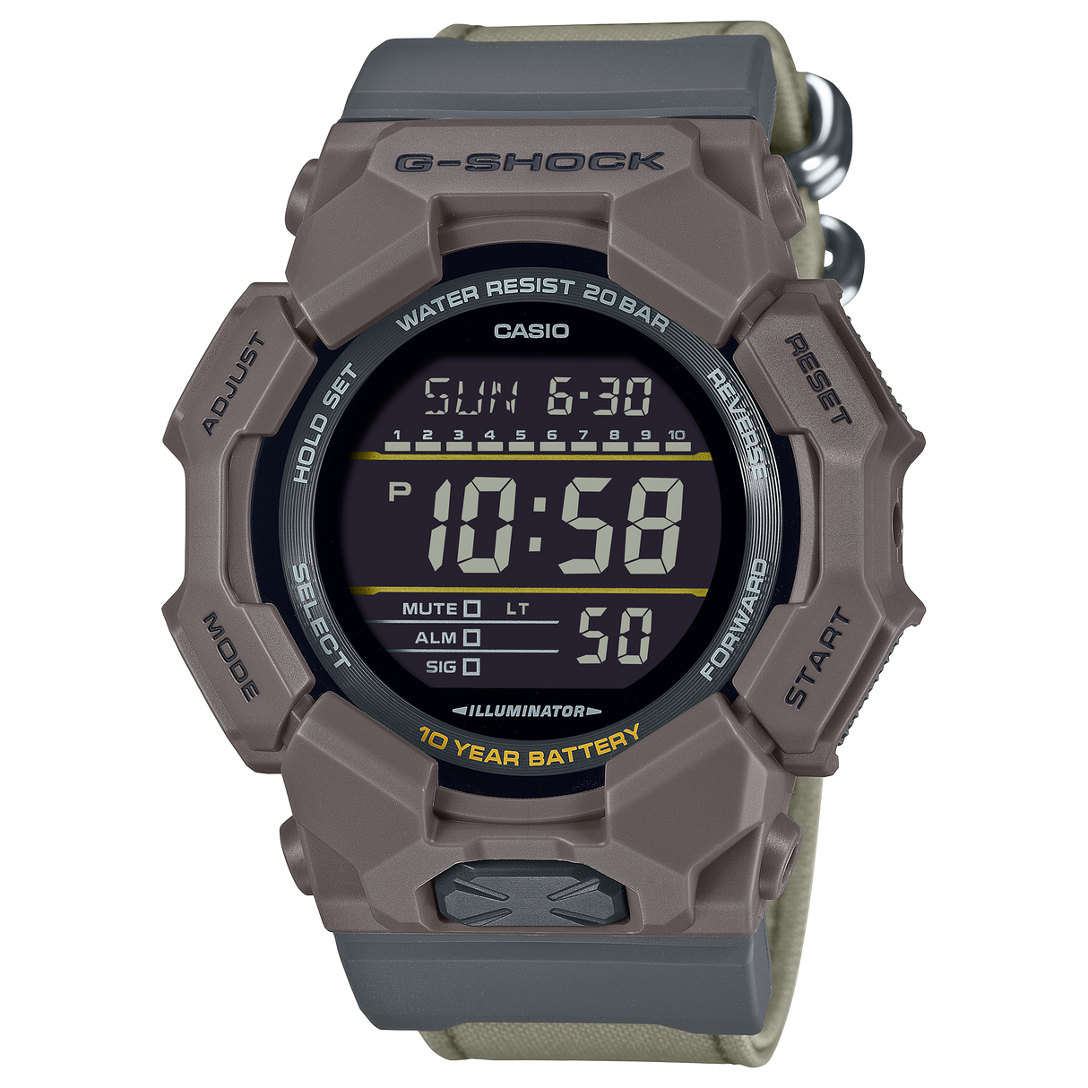 GD-010 Reloj G-Shock de caballero pulsera de tela 10 años de batería