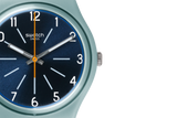 GM184 Reloj Swatch Blue Stitches de dama correa de piel
