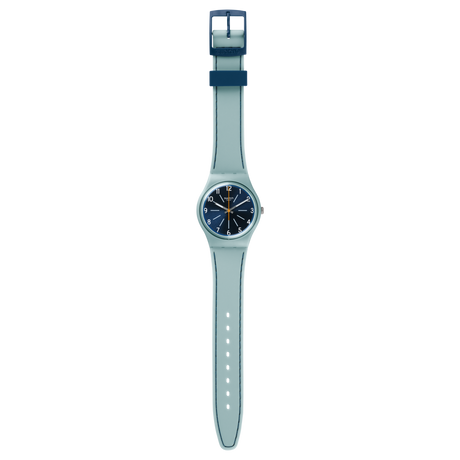 GM184 Reloj Swatch Blue Stitches de dama correa de piel