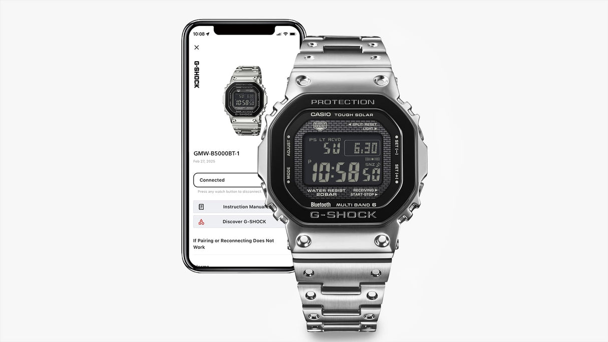 GMW-B5000 Reloj G-Shock de hombre correa de metal bluetooth