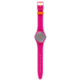 GP142 Reloj Swatch Pink Fuzz de dama pulsera de caucho
