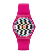 GP142 Reloj Swatch Pink Fuzz de dama pulsera de caucho