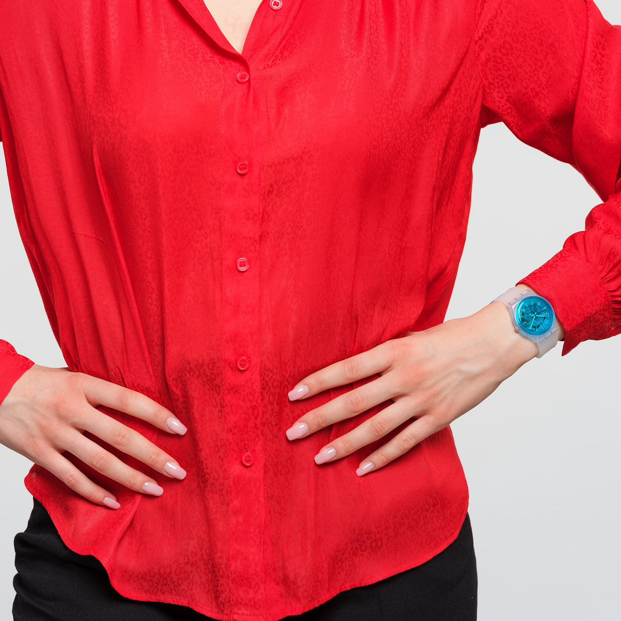 GW215 Reloj Swatch Retro Bianco unisex banda de silicona