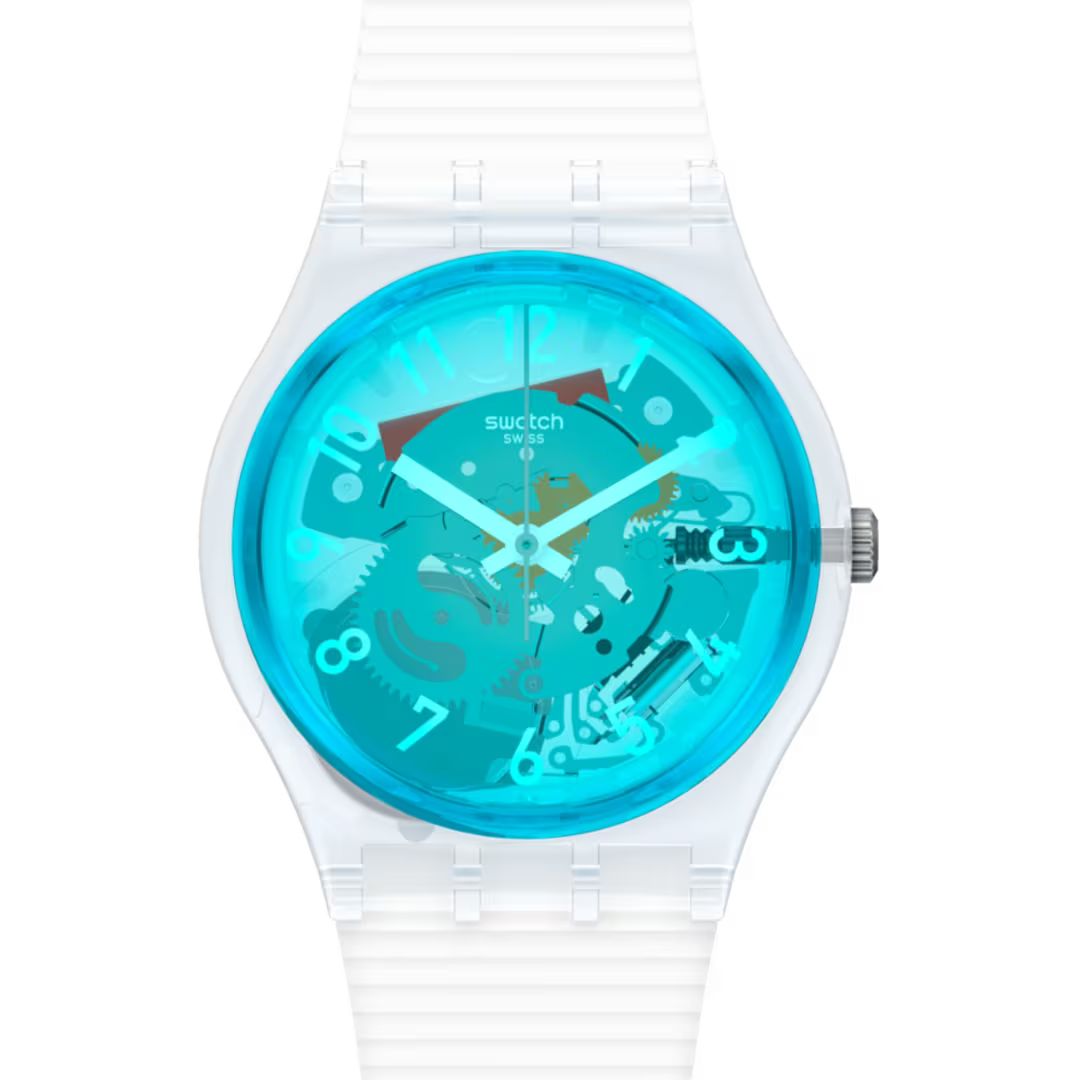 GW215 Reloj Swatch Retro Bianco unisex banda de silicona