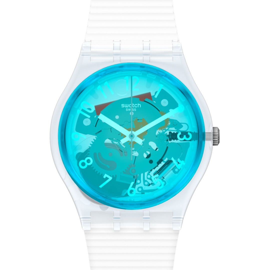 GW215 Reloj Swatch Retro Bianco unisex banda de silicona