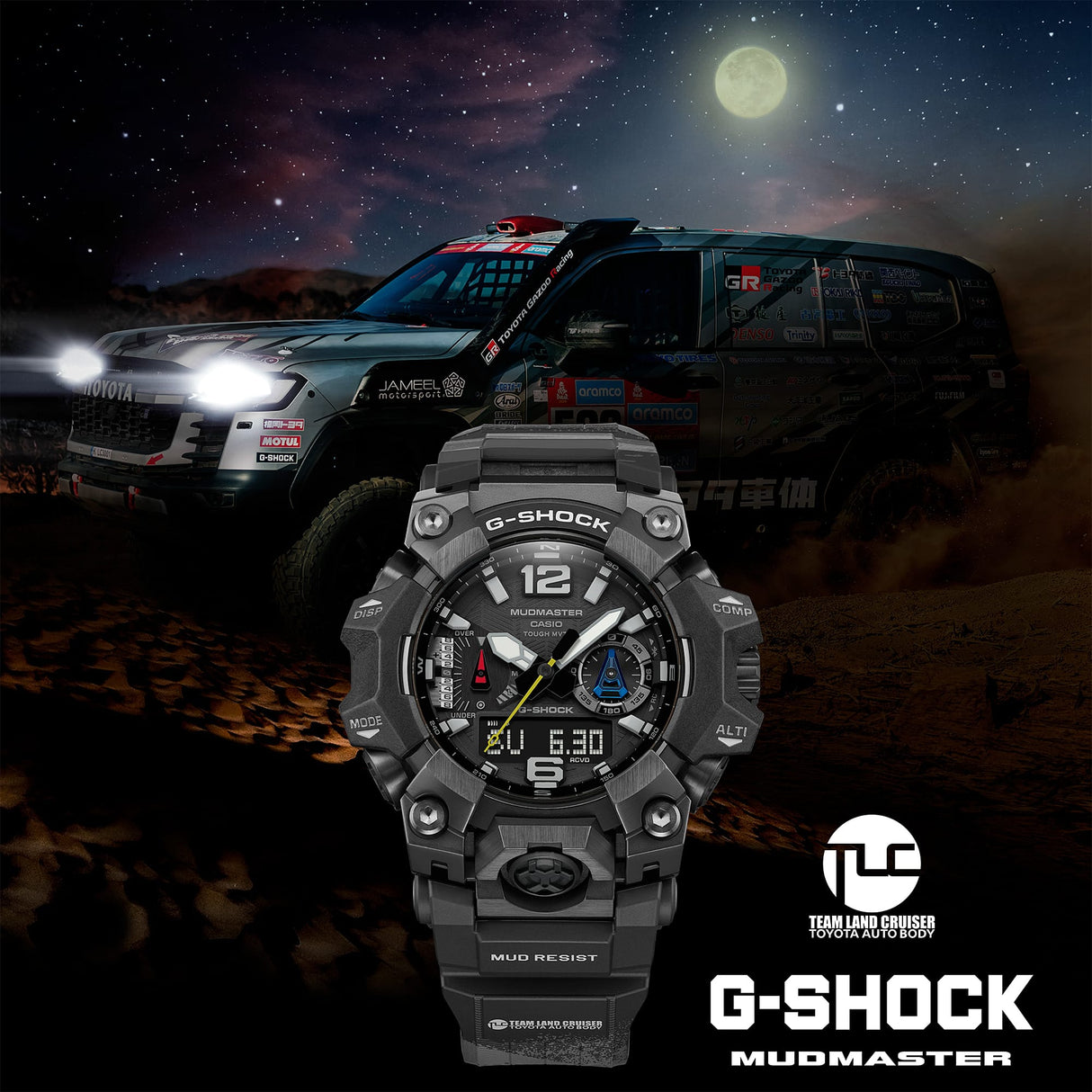 GWG-B1000TLC-1A Reloj G-Shock Master of G de hombre correa de caucho Land Cruiser Toyota
