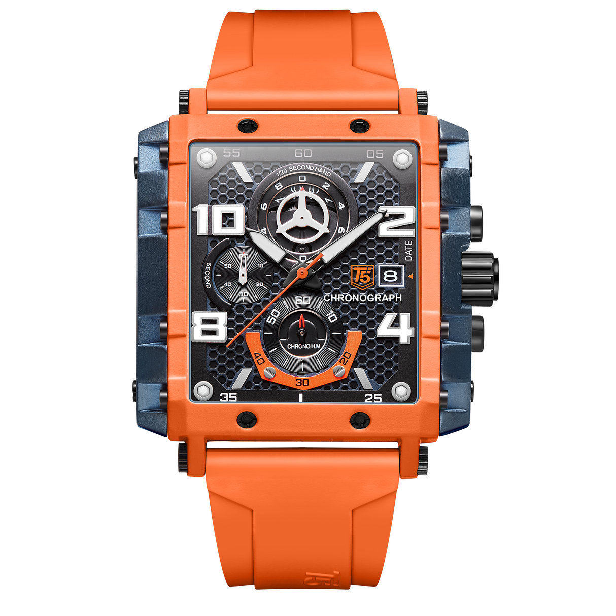 H3886G Reloj T5 para hombre análogo pulsera de caucho