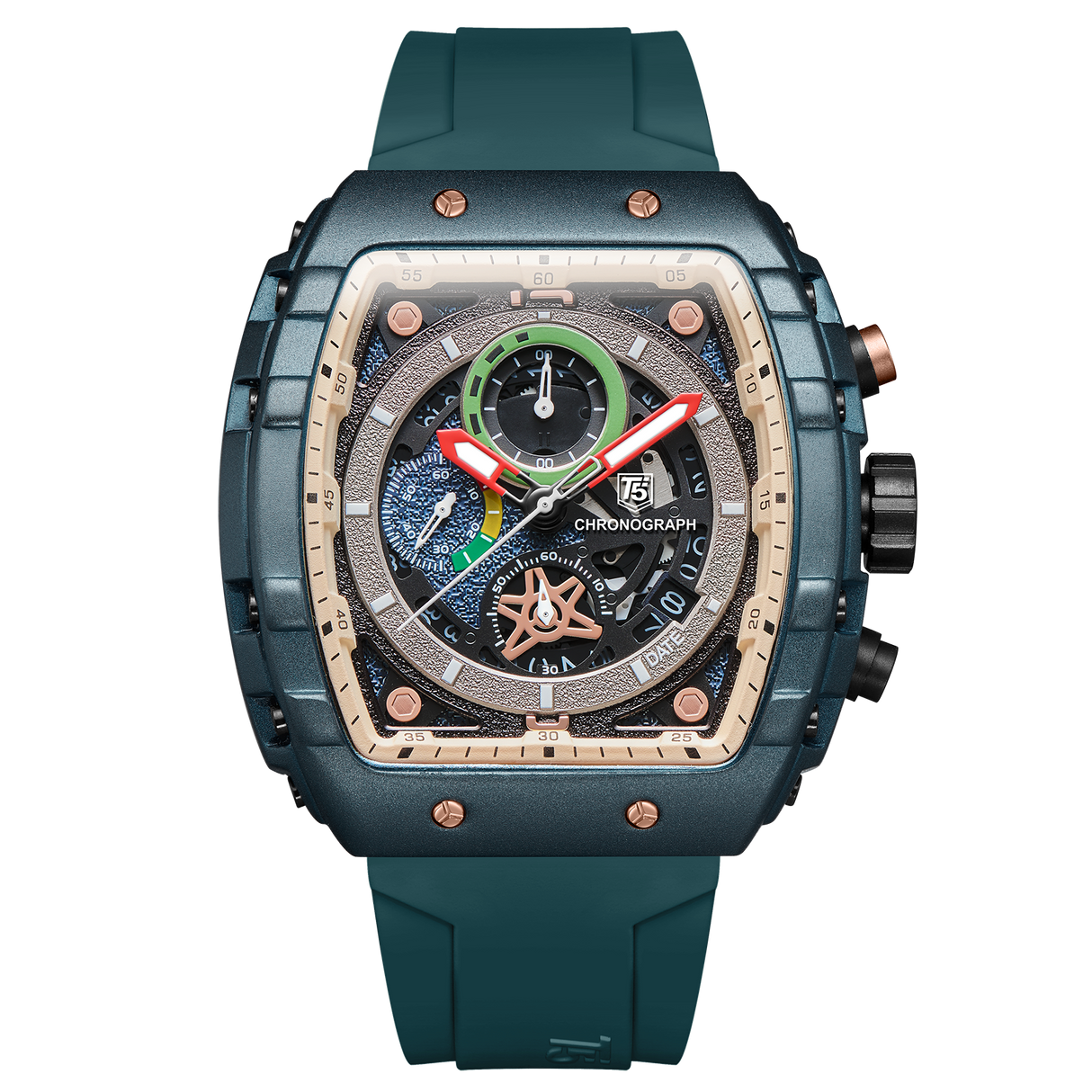 H3905G Reloj T5 para hombre pulsera de caucho