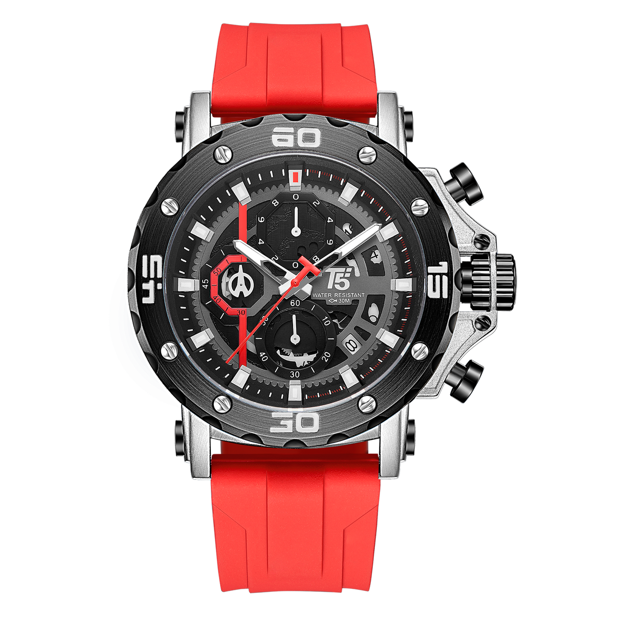 H3914G Reloj T5 para Hombre Análogo Pulsera de Caucho