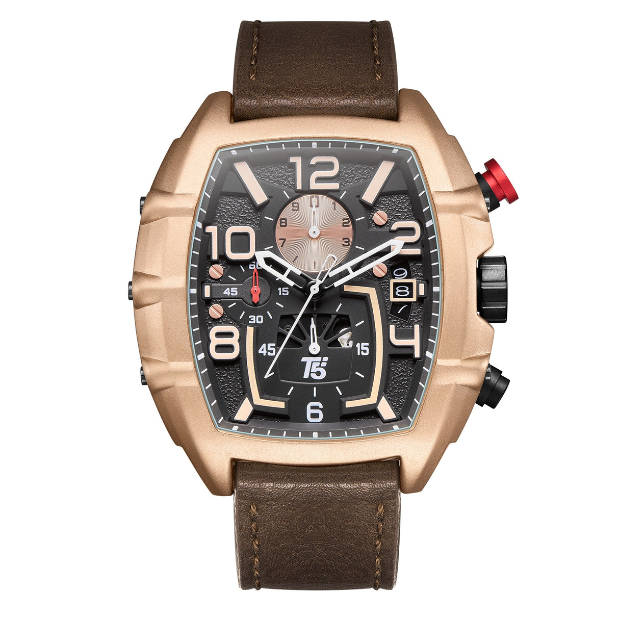 H3953G Reloj T5 para hombre pulsera de cuero