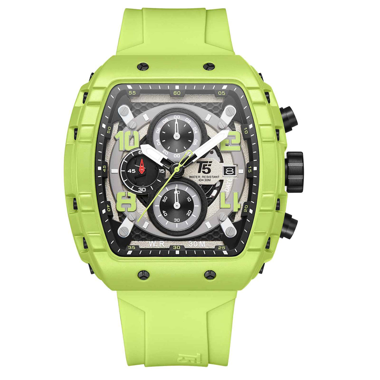 H3984G Reloj T5 para hombre pulsera de caucho