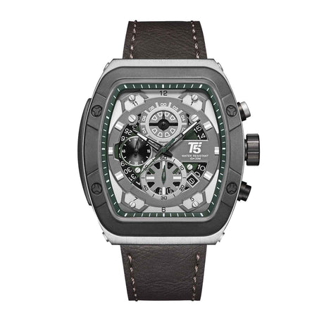 H4016G Reloj T5 para hombre pulsera de cuero