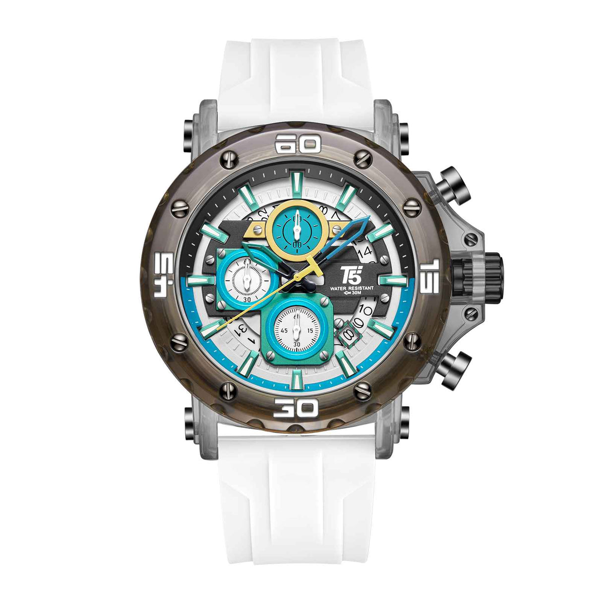 H4043G Reloj T5 para hombre pulsera de caucho