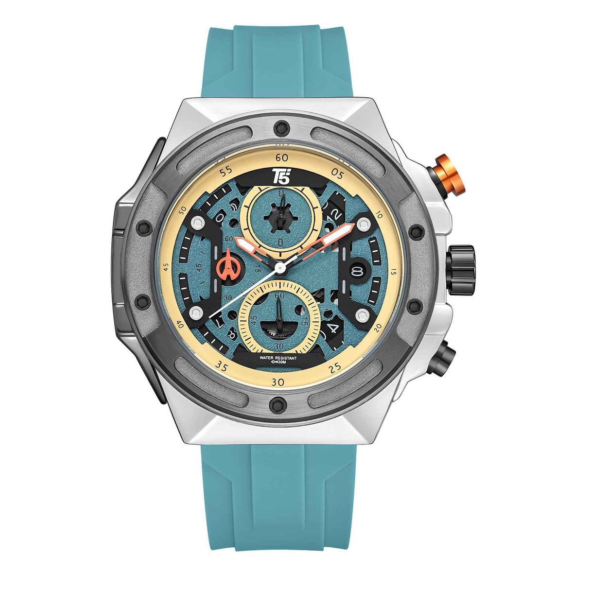 H4046G Reloj T5 para hombre pulsera de caucho