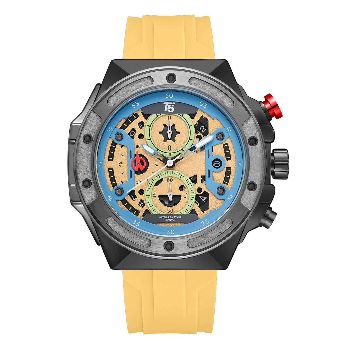 H4046G Reloj T5 para hombre pulsera de caucho