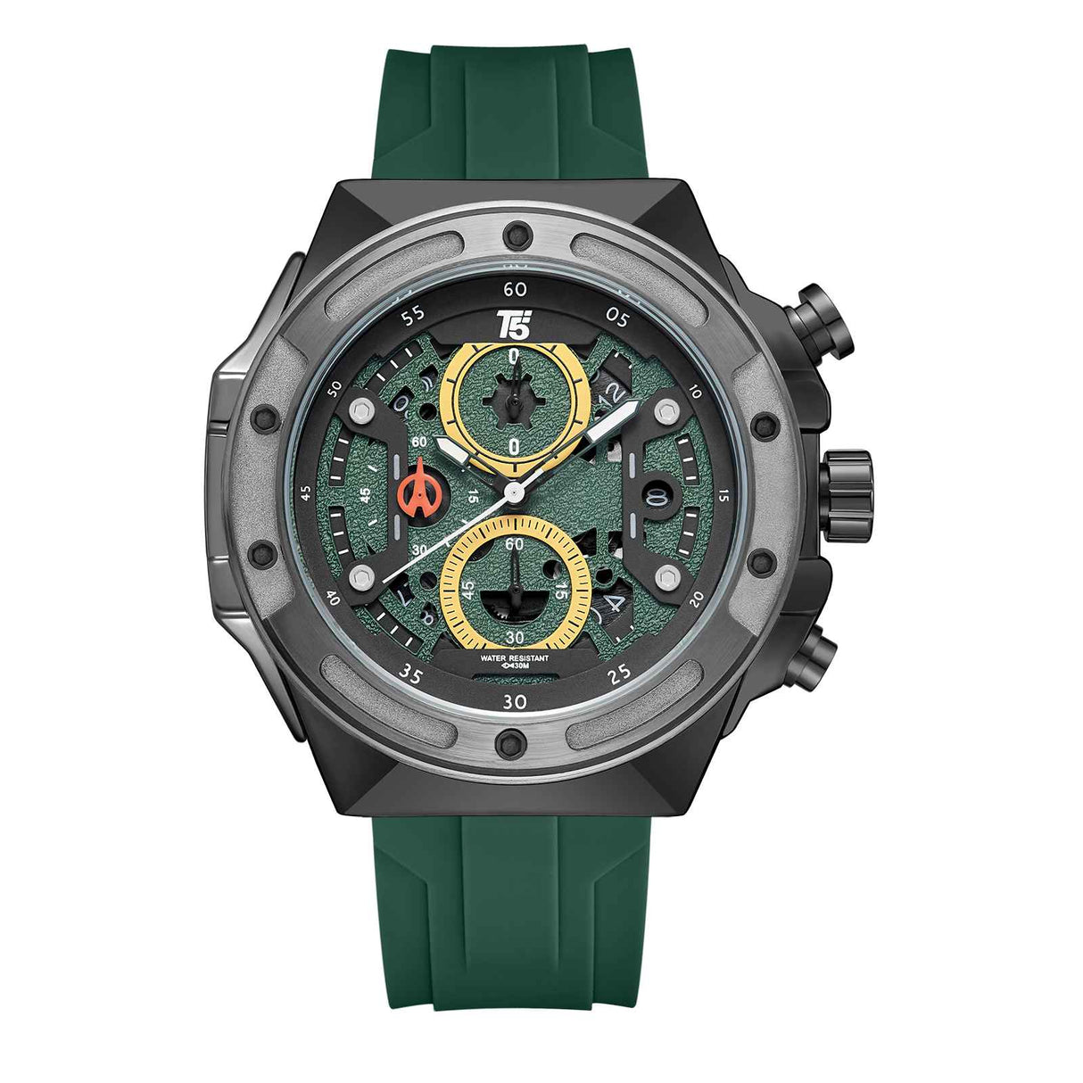 H4046G Reloj T5 para hombre pulsera de caucho