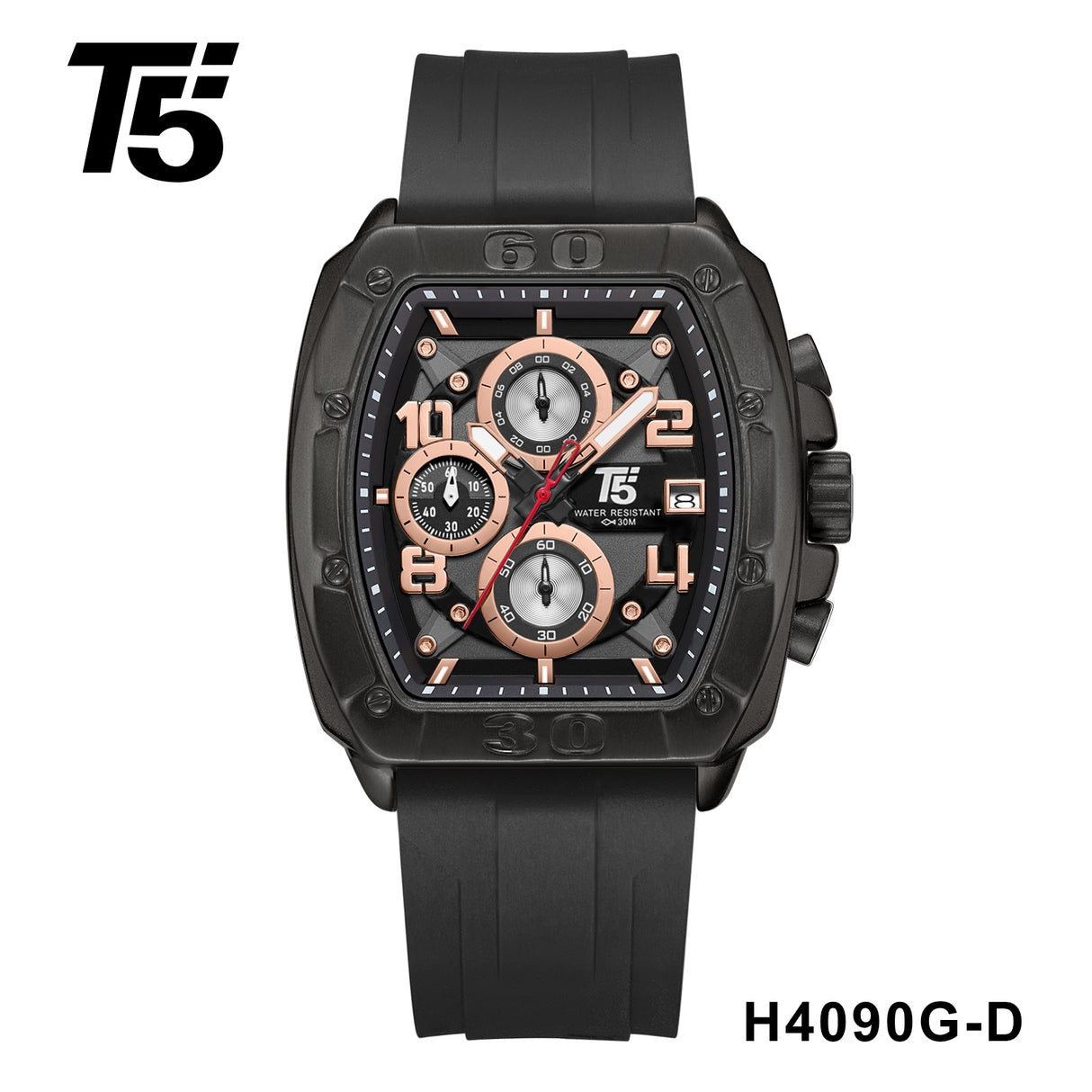 H4090G Reloj t5 para hombre pulsera de resina