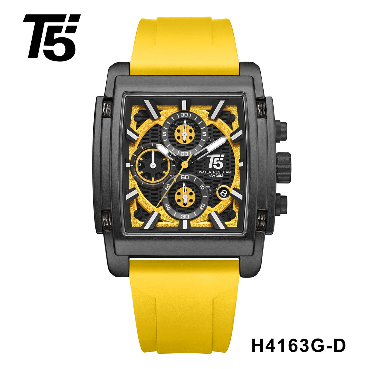 H4163G Reloj T5 para hombre pulsera de caucho