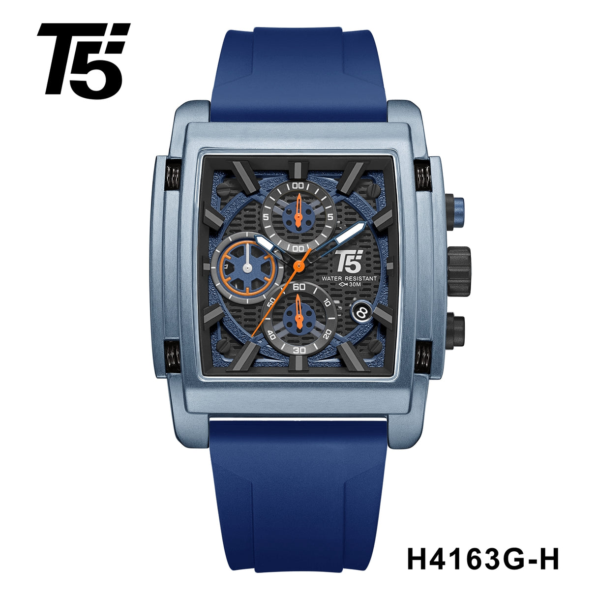 H4163G Reloj T5 para hombre pulsera de caucho