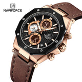 NF8028 Reloj Naviforce para Hombre Pulsera de Cuero Análogo