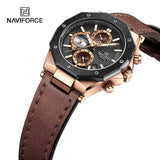 NF8028 Reloj Naviforce para Hombre Pulsera de Cuero Análogo