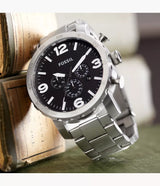 Reloj Fossil Nate de caballero pulsera de metal 50 mm