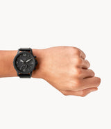 Reloj Fossil Nate de hombre correa de cuero 50 mm