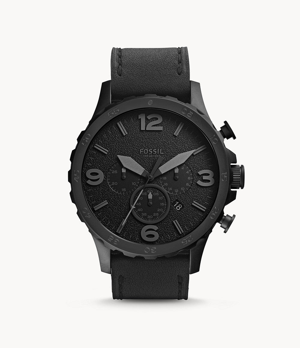 Reloj Fossil Nate de hombre correa de cuero 50 mm