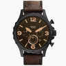 Reloj Fossil Nate de caballero pulsera de piel 50 mm