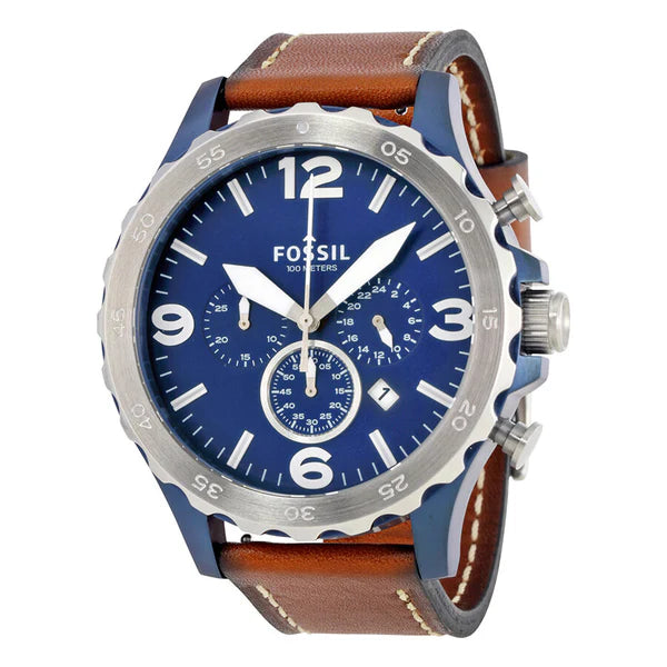 Reloj Fossil Nate de hombre correa de cuero 50 mm