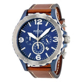 Reloj Fossil Nate de hombre correa de cuero 50 mm