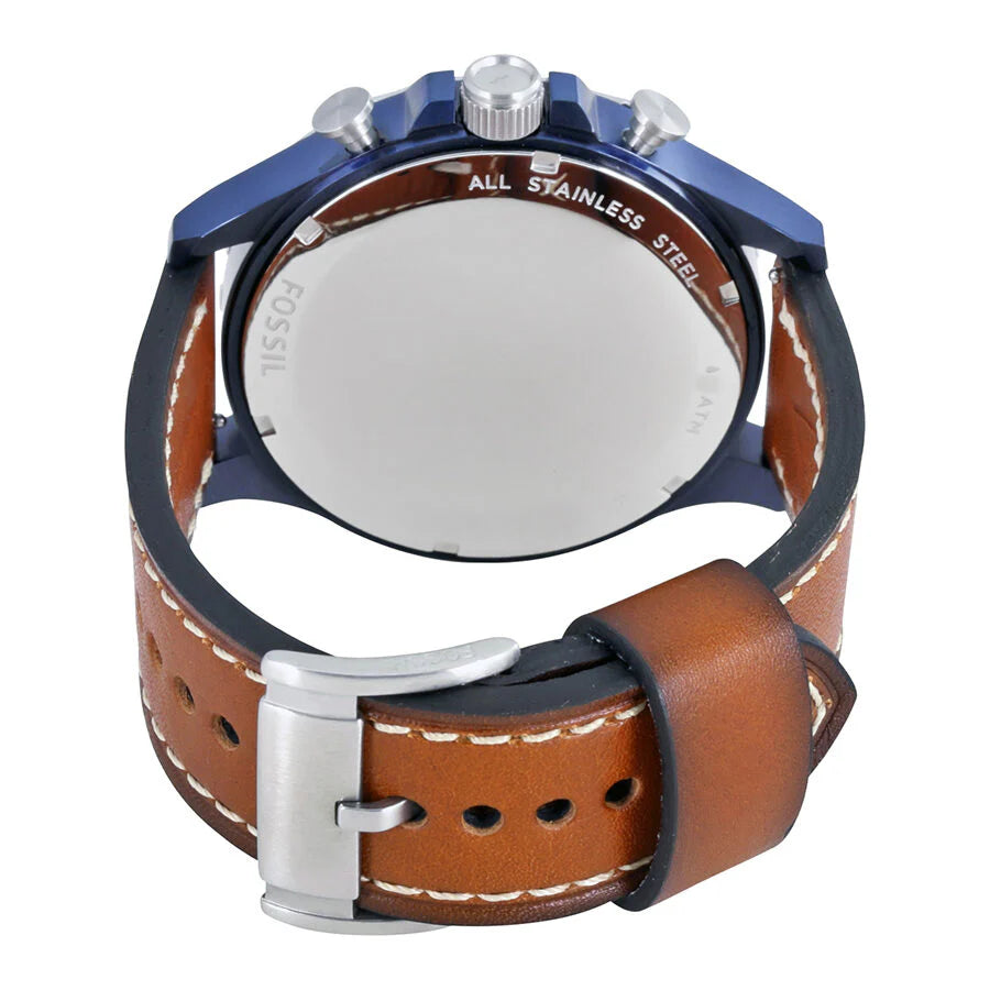Reloj Fossil Nate de hombre correa de cuero 50 mm
