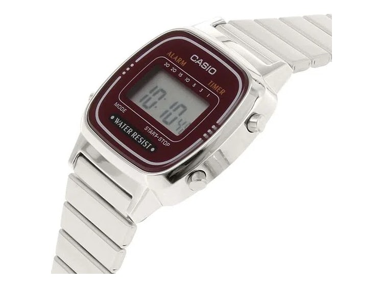 LA-670 Reloj Casio para Mujer Pulsera de Metal Digital Vintage Clásico