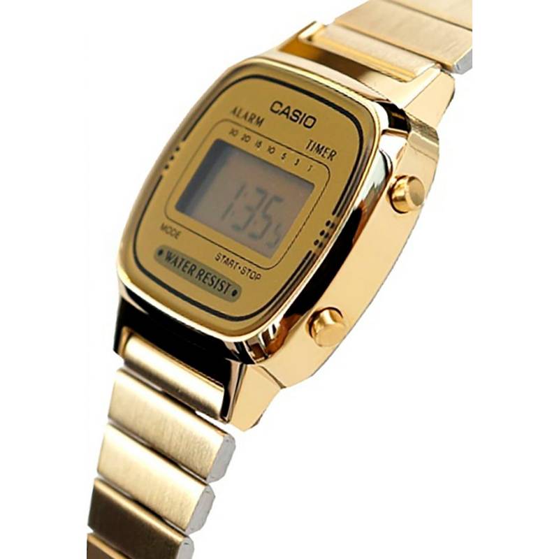 LA-670 Reloj Casio para Mujer Pulsera de Metal Digital Vintage Clásico