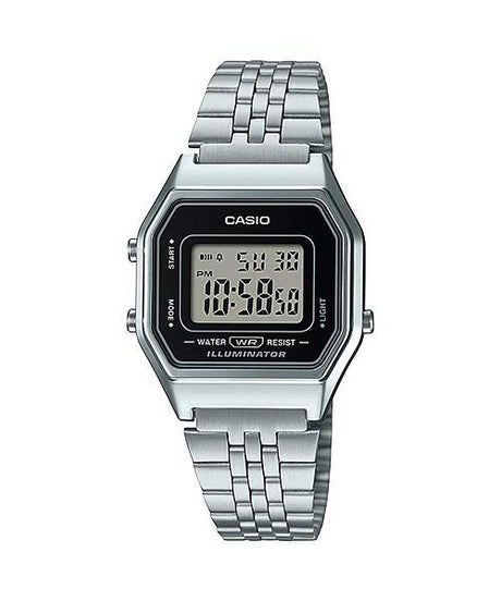 LA-680 Reloj Casio para Hombre, Mujer Pulsera de Metal Digital Vintage Clásico Illuminator