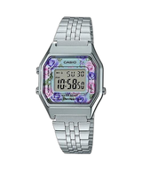 LA-680 Reloj Casio para Hombre, Mujer Pulsera de Metal Digital Vintage Clásico Illuminator